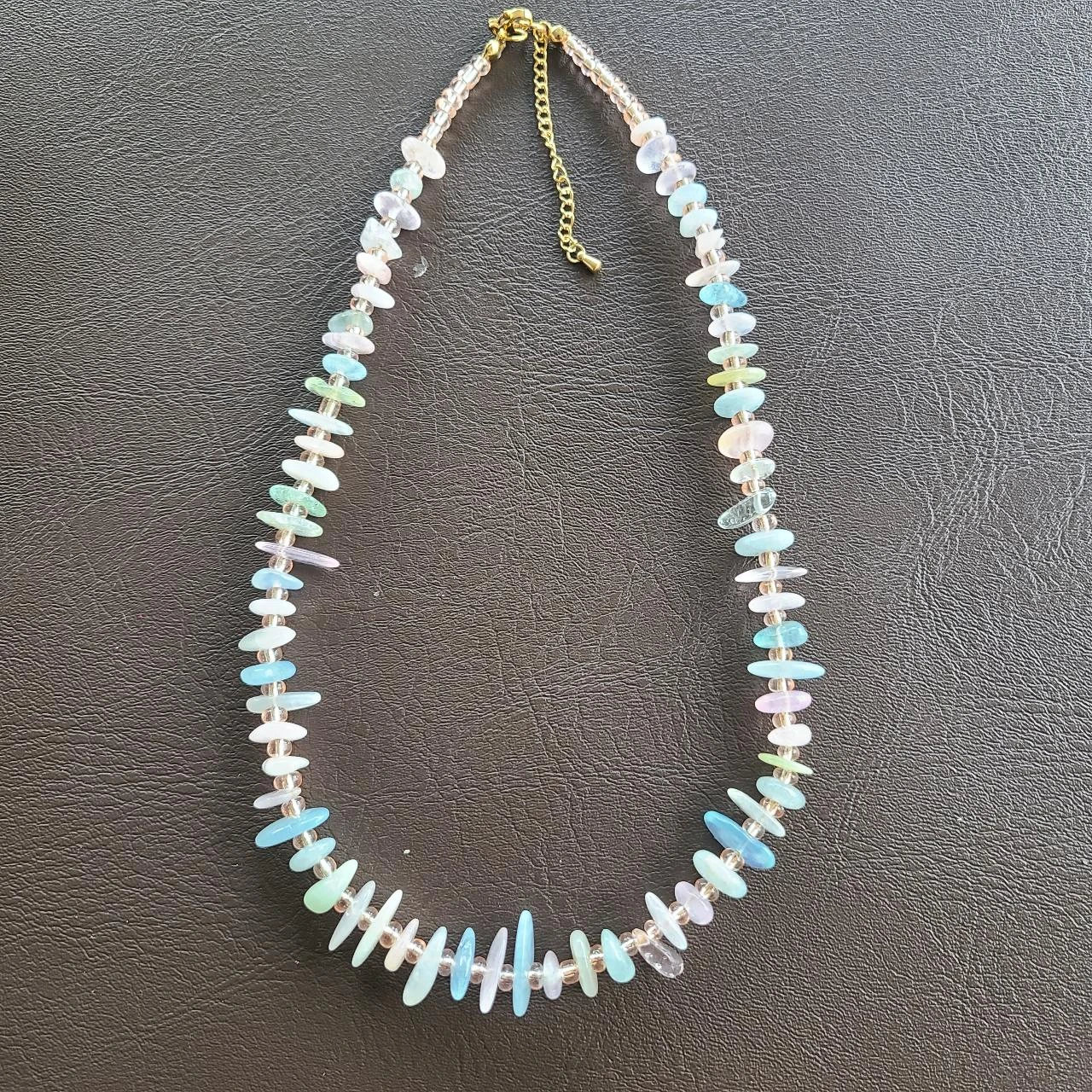 Collier pierre naturelles chips morganite qualité - PA622